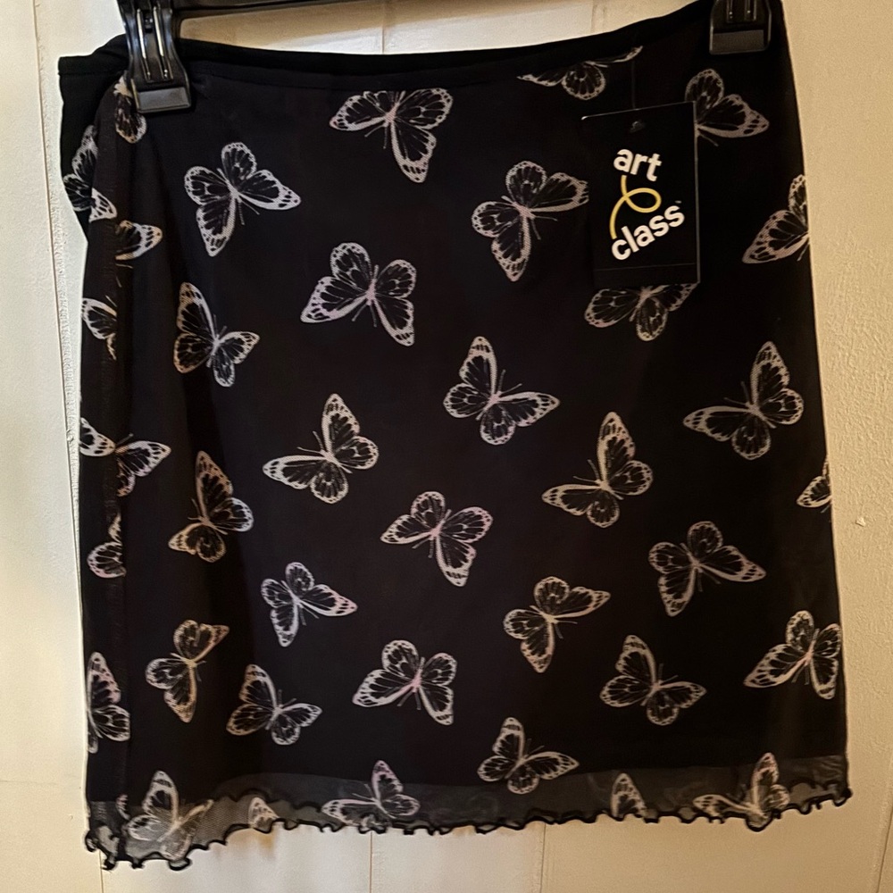 Art Class Black and Silver Mini Skirt for Night Out